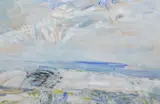 Abstract coastal view by Derek Hyatt, watercolour, sold Aug 2024