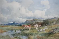 Banks of The Wharf by David Bates, watercolour, sold Aug 2024