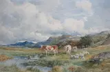 Banks of The Wharf by David Bates, watercolour, sold Aug 2024