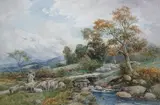 The Brook, Capel Curig, Wales by David Bates, watercolour, sold Aug 2024