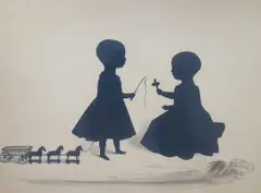Hand painted silhouette by Frederick Frith, 1843, drawing, sold Aug 2024