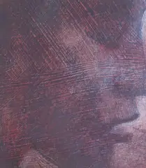 Abstract portraits by Mark Pearson, mixed media, sold Aug 2024