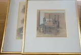 Still lifes by Jehan Daly, pastel and crayons, sold Aug 2024