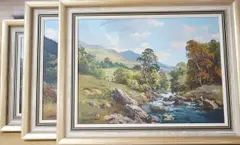 The Dun River, Co. Antrim by Denis Thornton, oil, sold Aug 2024