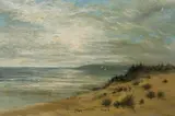 Coastal scene with sand dunes by Sidney Eastlake, 1905, oil on canvas, sold Aug 2024