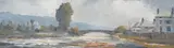 Bridge over a river by Sydney Vale, oil on board, offered Aug 2024