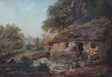Scottish crofter’s homestead by Edward Henry Holder, 1868, oil on board, sold Jul 2024