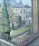 View from Window by Stanley Lewis, oil on board, sold Jul 2024