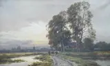 Wetlands with cattle by Ferdinand De Prins, oil on canvas, sold Jul 2024