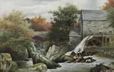 Old Mill on the Machno, N.Wales by William Henry Mander, oil on canvas, sold Jul 2024
