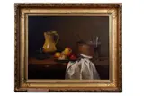 Still life study by Cornelis le Mair, oil on panel, sold Mar 2025