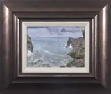 Choppy Waters Boscastle by Kieron Robert Williamson, oil on board, sold Mar 2025
