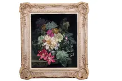 Still life study of flowers by Gordon Bennett Oates, oil on board, sold Mar 2025