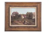 Outside a French town by Alexandre Dubuisson, oil on canvas, sold Mar 2025