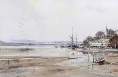 Autumn Day Piddinghoe Sussex by John Sutton, watercolour, sold Mar 2025