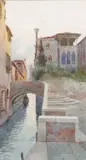 A Venetian Canal by V. Ghedini, watercolour, sold Mar 2025