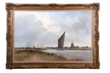 Wherry on the Broads by Colin Burns, oil on canvas, sold Mar 2025
