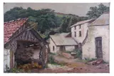 Hillside cottages by Frank Leslie Davenport, oil on canvas, offered Mar 2025