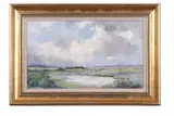 Thornham Marsh by Shirley Carnt, 1993, oil on board, sold Mar 2025