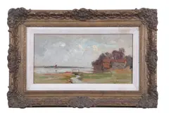 Pin Mill by Frederick George Cotman, 1898, oil on card, sold Mar 2025