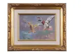 Ducks in flight by Jack Cox, watercolour, sold Mar 2025
