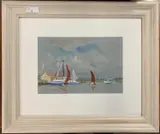 Sailing by Jean Dryden Alexander, mixed media on paper, sold Mar 2025