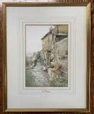 Cornish cottage by L.N. Dawkins, watercolour, sold Mar 2025