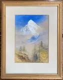View across the Alps by Elijah Walton, pastel on paper, sold Mar 2025