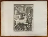 The Triumph of Marcus Aurelius by Petrus Sanctus Bartolus, etching, sold Mar 2025