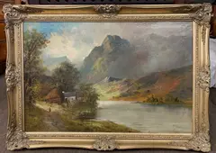 Scottish Loch by Francis E. Jamieson, oil on canvas, sold Feb 2025