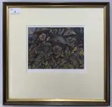 Soldiers of the King by Gordon Hales, 1993, mixed media, sold Feb 2025