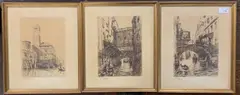 Etchings by Ernest George, pencil, offered Feb 2025