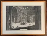 Interior of St Peter's Basilica by Giovanni Battista Piranesi, etching, sold Feb 2025