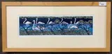 Seven Swans by Nicholas Barnham, linocut, sold Feb 2025