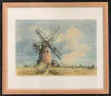 Old Drainage Mill, nr Runham by John Sutton, 1971, watercolour, sold Jan 2025
