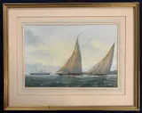 Shipping scene by Frank Joseph Henry Gardiner, watercolour, sold Jan 2025