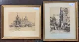 Etchings by Ernest George, pencil, offered Jan 2025