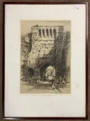 Winchester by Albany E. Howarth, etching, sold Jan 2025