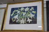 Still life of lilies by Sheila Stratton, watercolour, sold Jan 2025