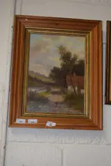Landscape with cottage by Abraham Hulk Junior, oil on canvas, sold Dec 2024