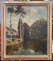 Untitled by Norman Lloyd, oil, sold Dec 2024