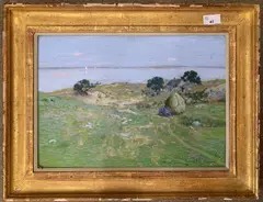 Coastal landscape by Stephen Parrish, oil on board, sold Dec 2024