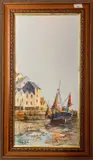 Harbour scene by Terry Burke, oil on board, offered Dec 2024