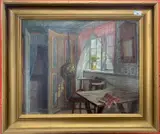 Kitchen interior by Robert Panitzsch, oil on canvas, sold Dec 2024