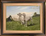 Study of Weimaraners by Rex Flood, oil on board, offered Dec 2024