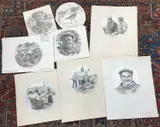 Seven original by David Poole, pencil, sold Dec 2024