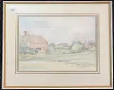 A Corner of the Village, Burgh, Aylsham by Jason Partner, 1982, watercolour, sold Dec 2024
