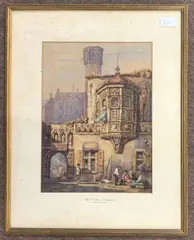 Au Corbeau Logement by Samuel Prout, watercolour, sold Dec 2024