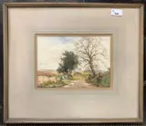 A Devon Lane by Wycliffe Egginton, watercolour, offered Dec 2024