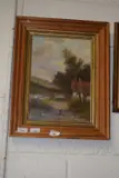 Landscape with cottage by Abraham Hulk Junior, oil on canvas, sold Dec 2024